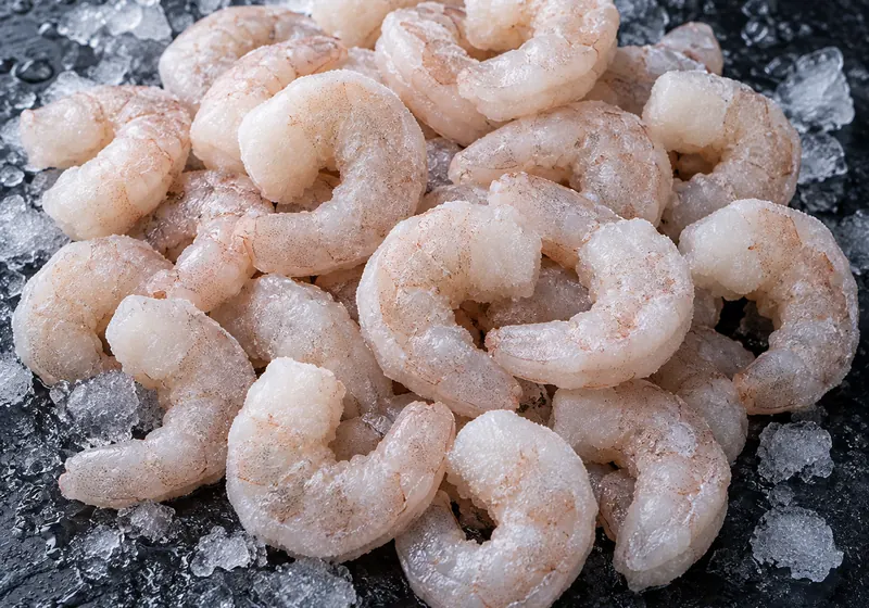 Camarones pelados y congelados